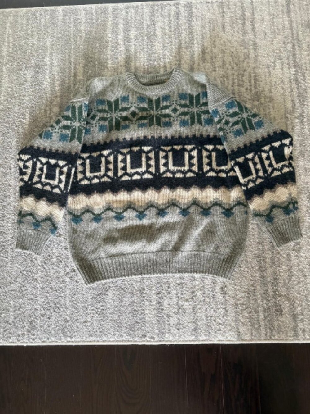 Men’s Vintage Wool Crewneck Sweater from TT &Co- Fair Isle Pattern